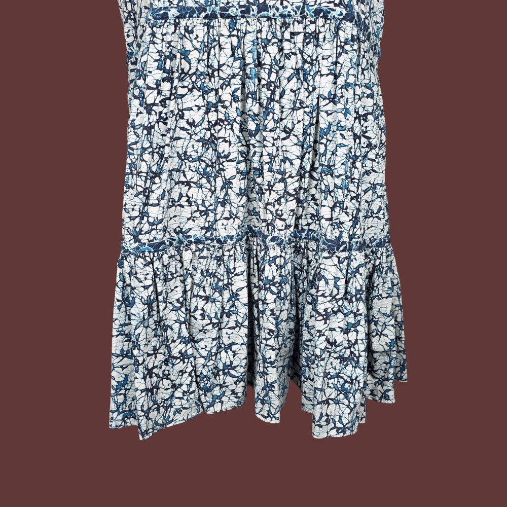 Veronica Beard Womens Blue Batik Print Zee Tiered Mini Dress Size 6 - Picture 3 of 6